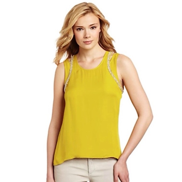 Rebecca Minkoff Keri Tank Top In Dijon –– NWT - Picture 1 of 15
